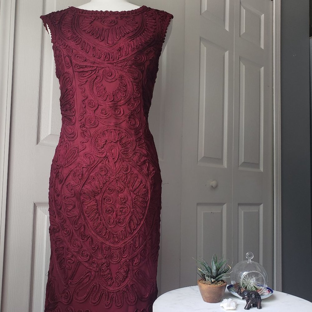 JS Collection Burgundy Formal Mermaid Floor Length Dress size medium